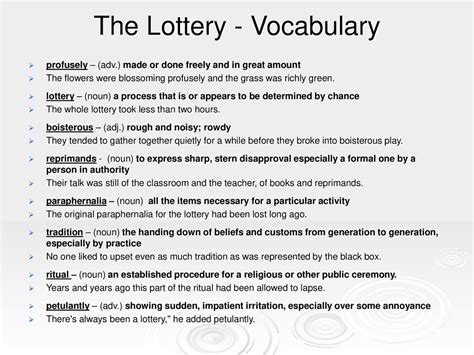 lottery noun .